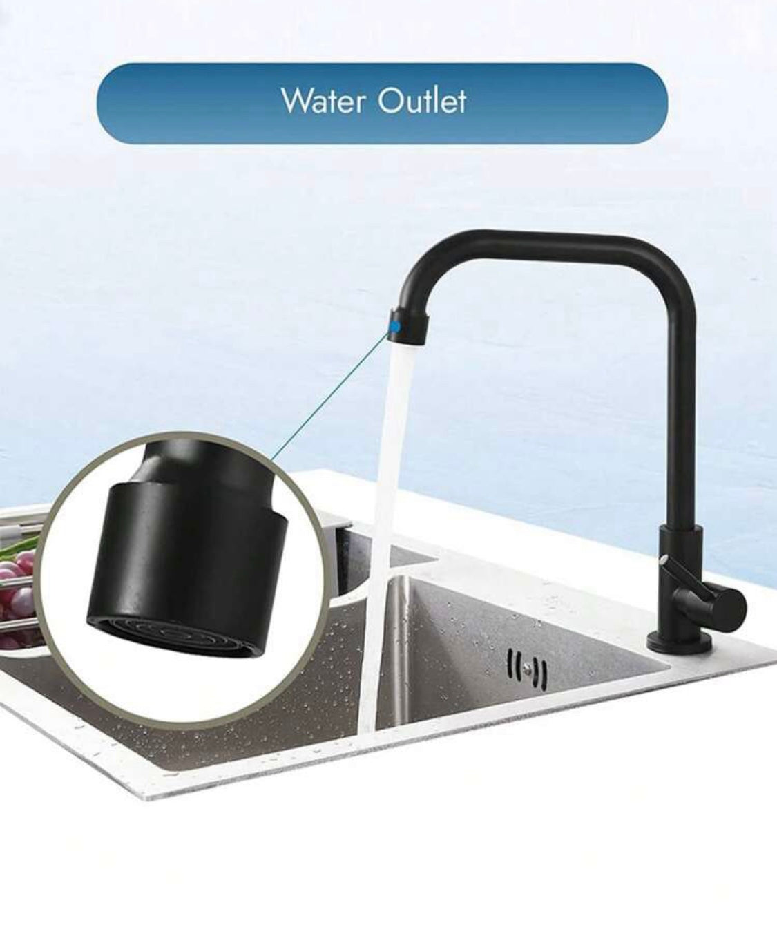 black tap 1/2" hose outlet