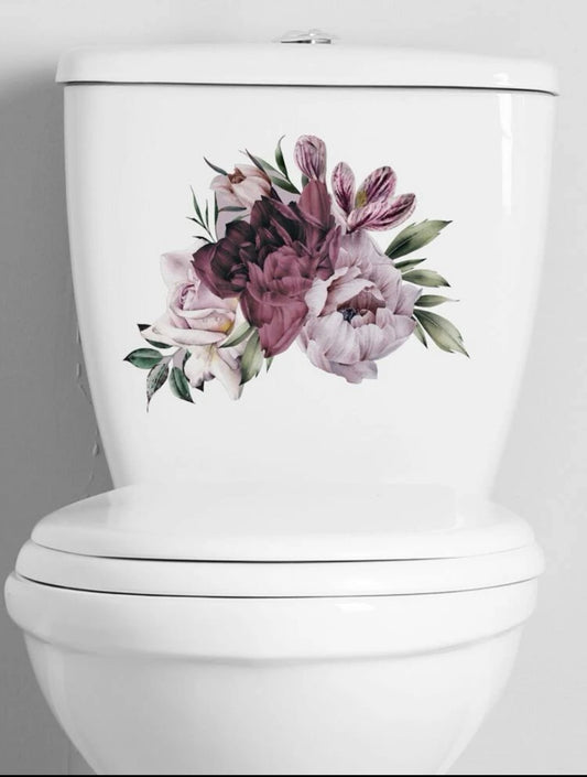 flower pattern toilet lid decal