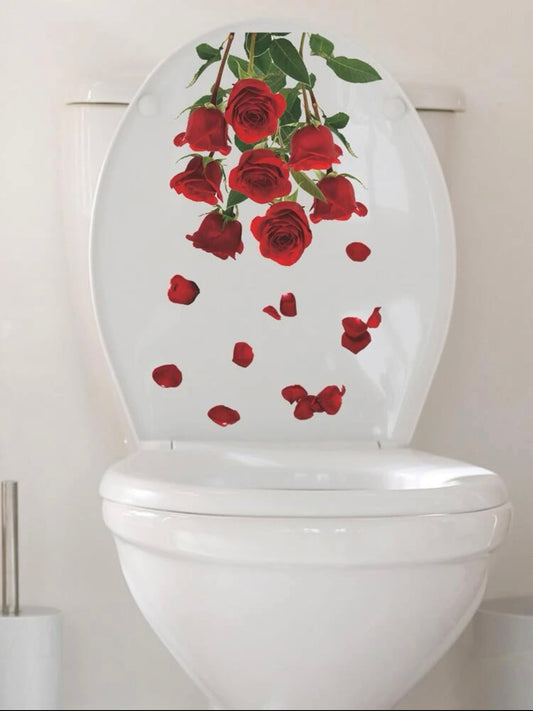 flower pattern toilet lid