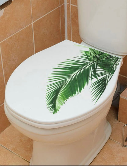leaf pattern toilet lid decal