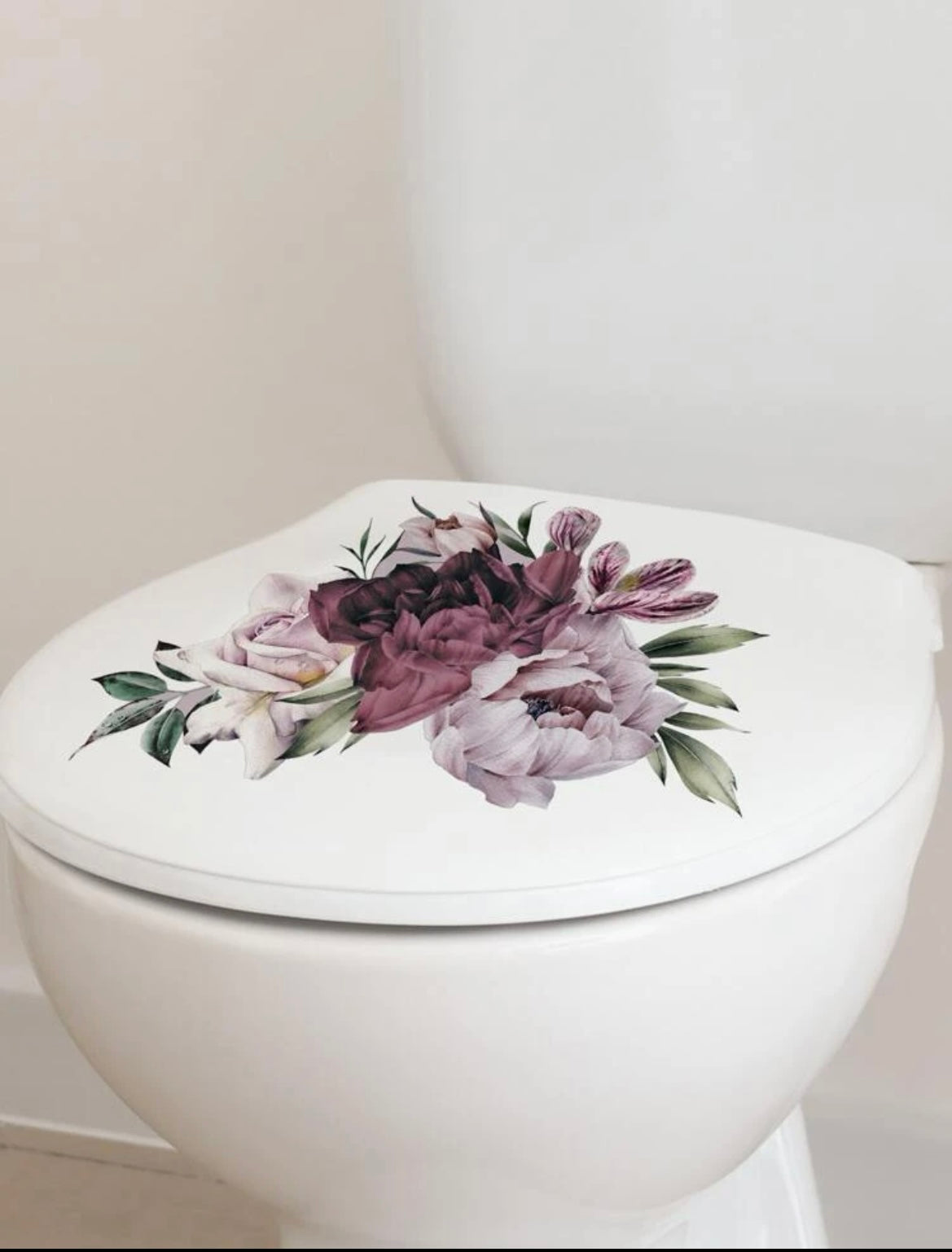 flower pattern toilet lid decal