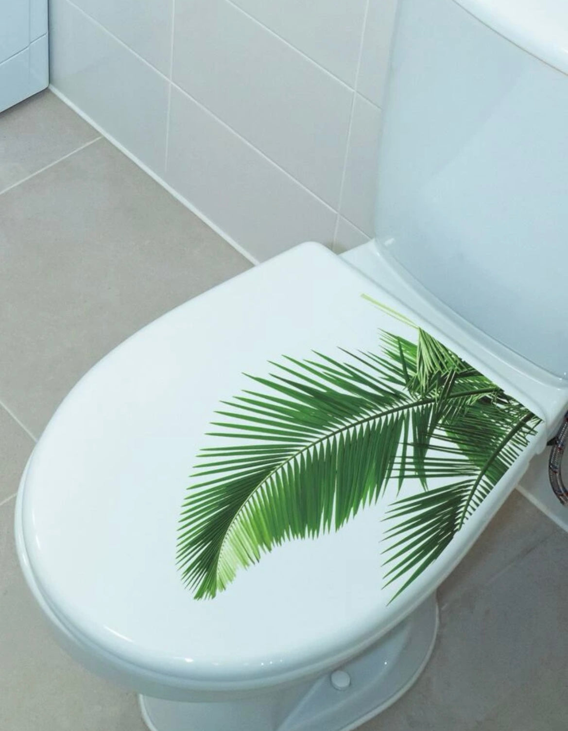 leaf pattern toilet lid decal